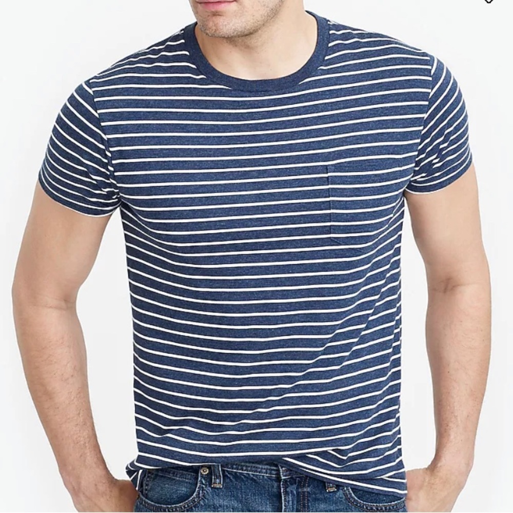 NWOT Men’s J Crew Slim Fit Broken-in striped pocket tee